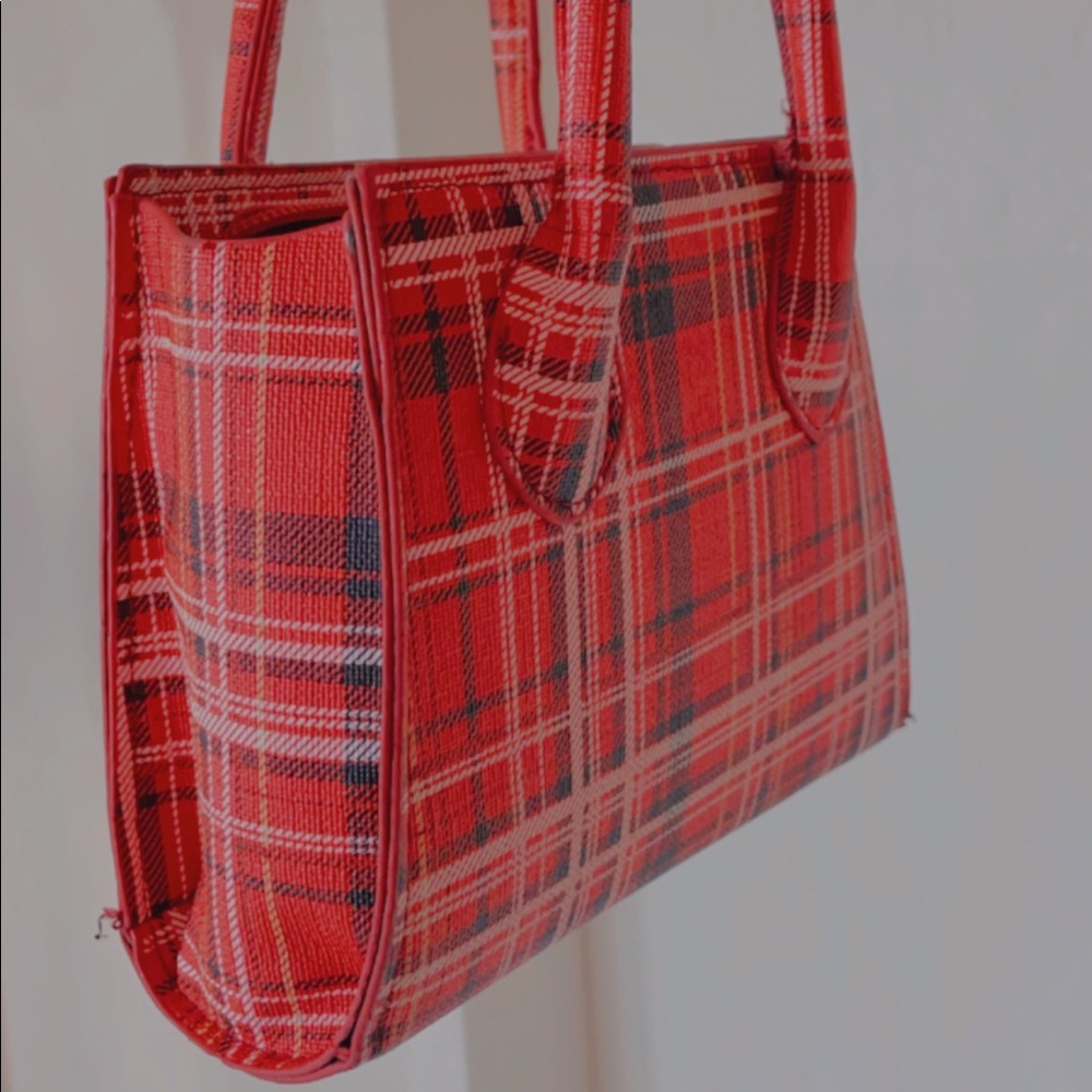 Red Plaid Mini Purse